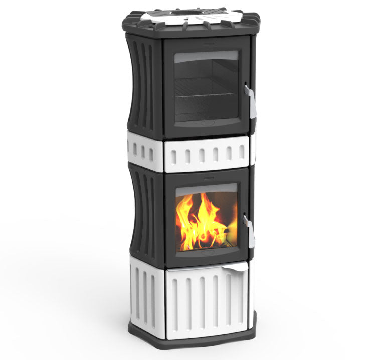 Lincar Stufa Legna Con Forno Monella 185 Bianco