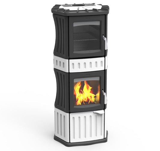 Lincar Stufa Legna Con Forno Monella 185 Bianco